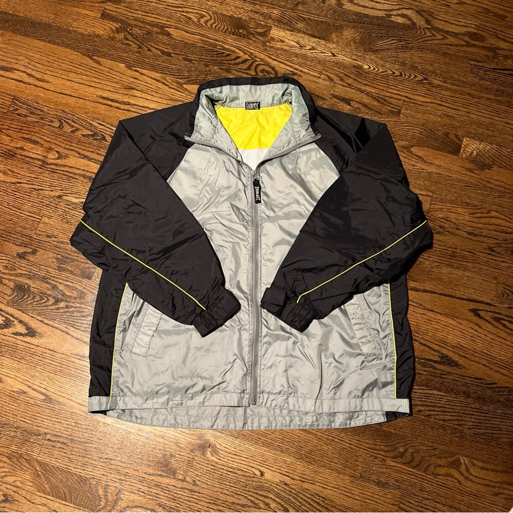 Everlast Black and Gray Windbreaker Jacket with Yellow Accents